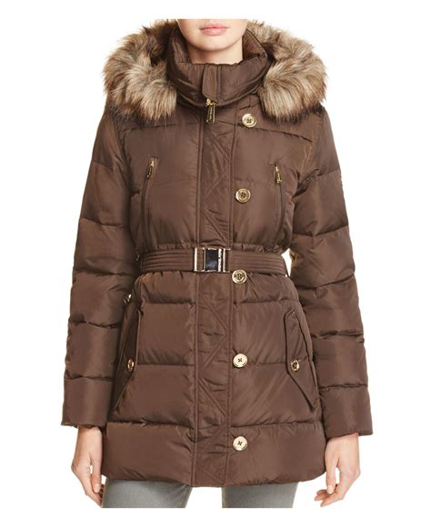 faux fur trim puffer jacket michael kors|Faux Fur Trim Puffer Jacket .